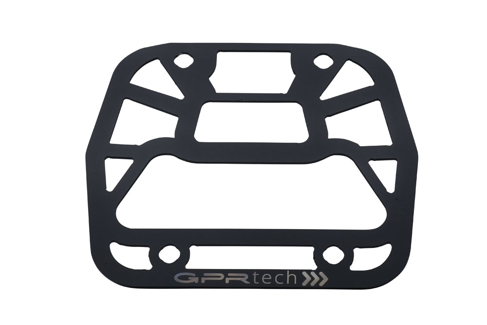 GPR TECH compatible with  Aprilia Tuareg 660 2021/2024 e5 GPR TECH Specific fitting plate Top Case ALPITECH 35 LT compatible with original luggage rack,stainless steel made with 4 anchor points