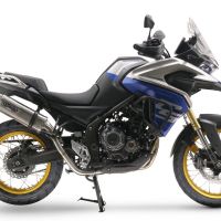 Pot echappement compatible avec Voge 525DSX 2023-2024, Dual Inox, Échappement légal, homologué,silencieux avec db killer amovible et tuyau de liaison spécifique 