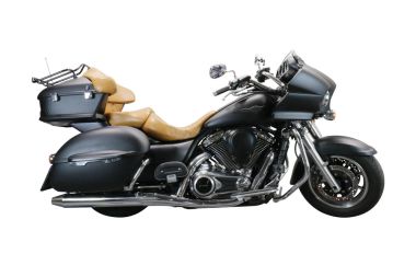 Pot echappement compatible avec Kawasaki Vulcan VN 1700 Voyager ABS 2011-2016, Maxy Deeptone Cruiser, Paire de pot d'échappement homologuées, livrées avec db killer amovible et raccords spécifiques 