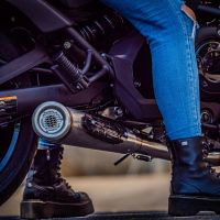 Pot echappement compatible avec Kawasaki Vulcan 650 S 2014-2016, Powercone Evo, Pot échappement complet, non légal pour les pays de l'UE, avec db killer amovible 