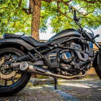 Pot echappement compatible avec Kawasaki Vulcan 650 S 2014-2016, Powercone Evo, Pot échappement complet, non légal pour les pays de l'UE, avec db killer amovible 