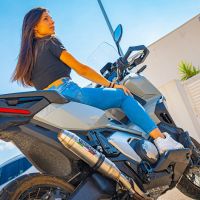 Pot echappement compatible avec Honda X-Adv 750 2016-2020, Deeptone Inox, Échappement légal, homologué,silencieux avec db killer amovible et tuyau de liaison spécifique 