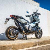 Pot echappement compatible avec Honda X-Adv 750 2021-2024, Furore Evo4 Nero, Échappement légal, homologué,silencieux avec db killer amovible et tuyau de liaison spécifique 