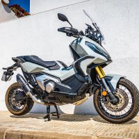 Pot echappement compatible avec Honda X-Adv 750 2021-2024, Furore Evo4 Nero, Échappement légal, homologué,silencieux avec db killer amovible et tuyau de liaison spécifique 
