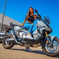 Pot echappement compatible avec Honda X-Adv 750 2016-2020, Satinox, Échappement légal, homologué,silencieux avec db killer amovible et tuyau de liaison spécifique 