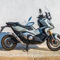 Pot echappement compatible avec Honda Forza 750 2021-2024, M3 Titanium Natural, Échappement légal, homologué,silencieux avec db killer amovible et tuyau de liaison spécifique 