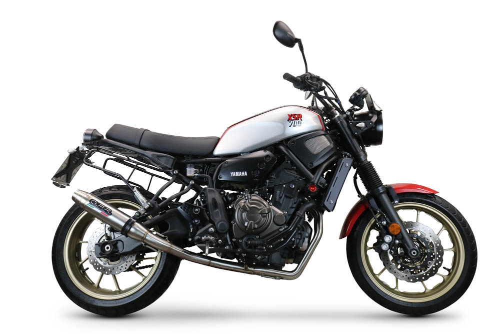 Pot echappement compatible avec Yamaha Xsr 700 2021-2024, Deeptone Inox, Pot échappement complet, non légal pour les pays de l'UE, avec db killer amovible 