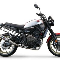Pot echappement compatible avec Yamaha Xsr 700 2021-2024, Deeptone Inox, Pot échappement complet, non légal pour les pays de l'UE, avec db killer amovible 