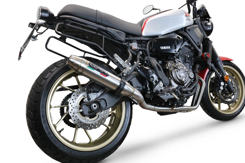 Pot echappement compatible avec Yamaha Xsr 700 2021-2024, Deeptone Inox, Pot échappement complet, non légal pour les pays de l'UE, avec db killer amovible 