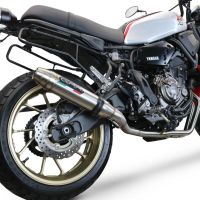 Pot echappement compatible avec Yamaha Xsr 700 2021-2024, Deeptone Inox, Pot échappement complet, non légal pour les pays de l'UE, avec db killer amovible 