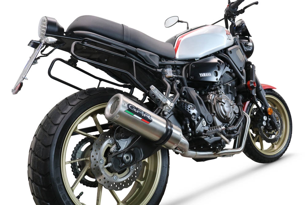 Pot echappement compatible avec Yamaha Xsr 700 2021-2024, M3 Inox , Pot échappement complet, non légal pour les pays de l'UE, avec db killer amovible 