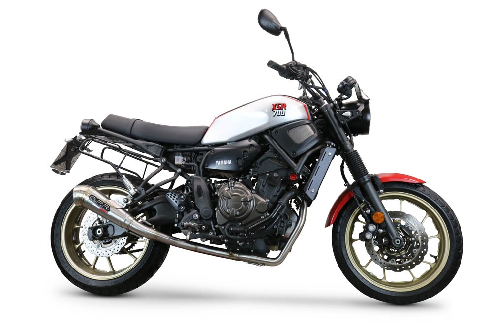 Pot echappement compatible avec Yamaha Xsr 700 2021-2024, Powercone Evo, Pot échappement complet, non légal pour les pays de l'UE, avec db killer amovible 