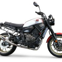 Pot echappement compatible avec Yamaha Xsr 700 2021-2024, Powercone Evo, Pot échappement complet, non légal pour les pays de l'UE, avec db killer amovible 