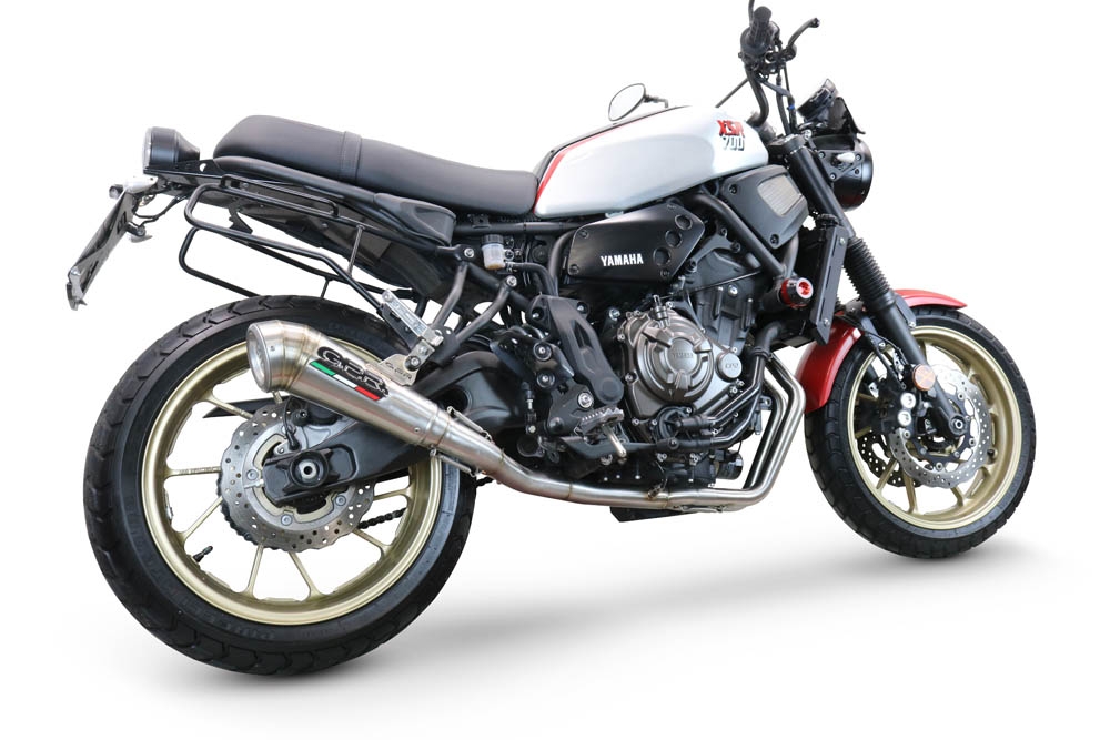 Pot echappement compatible avec Yamaha Xsr 700 2021-2024, Powercone Evo, Pot échappement complet, non légal pour les pays de l'UE, avec db killer amovible 