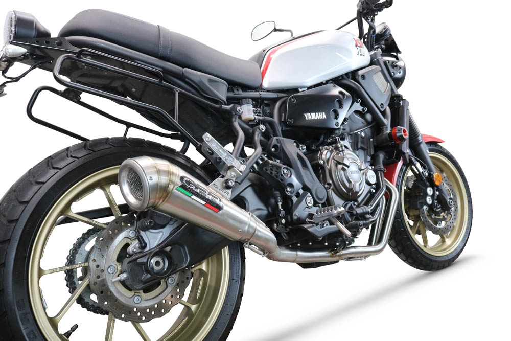 Pot echappement compatible avec Yamaha Xsr 700 2021-2024, Powercone Evo, Pot échappement complet, non légal pour les pays de l'UE, avec db killer amovible 
