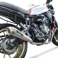 Pot echappement compatible avec Yamaha Xsr 700 2021-2024, Powercone Evo, Pot échappement complet, non légal pour les pays de l'UE, avec db killer amovible 