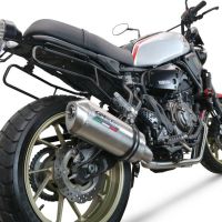 Pot echappement compatible avec Yamaha Xsr 700 2021-2024, Satinox , Pot échappement complet, non légal pour les pays de l'UE, avec db killer amovible 