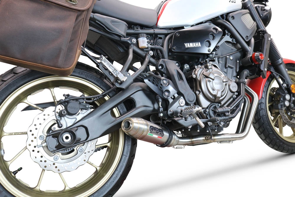 Pot echappement compatible avec Yamaha Xsr 700 2021-2024, Deeptone Inox, Pot échappement complet, non légal pour les pays de l'UE, avec db killer amovible 