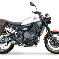Pot echappement compatible avec Yamaha Xsr 700 2021-2024, Powercone Evo, Pot échappement complet, non légal pour les pays de l'UE, avec db killer amovible 