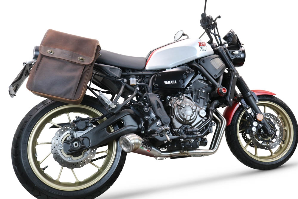 Pot echappement compatible avec Yamaha Xsr 700 2021-2024, Powercone Evo, Pot échappement complet, non légal pour les pays de l'UE, avec db killer amovible 