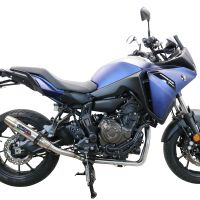 Pot echappement compatible avec Yamaha Tracer 700 GT 2019-2020, Deeptone Inox, Pot échappement complet, non légal pour les pays de l'UE, avec db killer amovible 