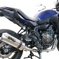 Pot echappement compatible avec Yamaha Tracer 700 GT 2019-2020, Satinox , Pot échappement complet, non légal pour les pays de l'UE, avec db killer amovible 