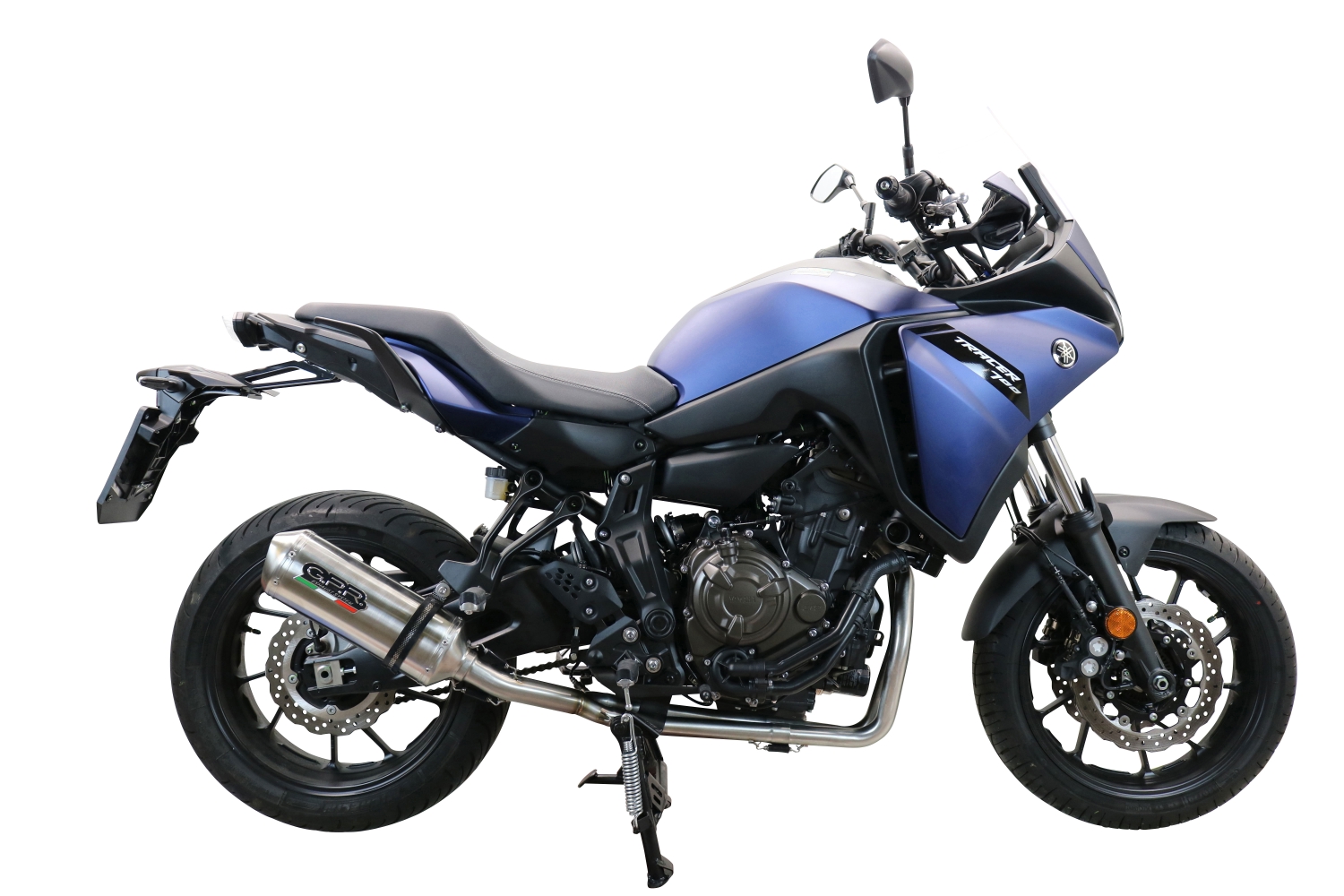 Pot echappement compatible avec Yamaha Tracer 700 GT 2019-2020, Satinox , Pot échappement complet, non légal pour les pays de l'UE, avec db killer amovible 