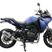 Pot echappement compatible avec Yamaha Tracer 700 GT 2019-2020, Satinox , Pot échappement complet, non légal pour les pays de l'UE, avec db killer amovible 