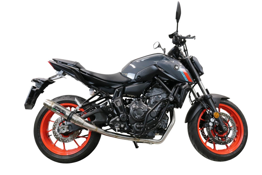 Pot echappement compatible avec Yamaha Mt-07 2014-2016, Deeptone Inox, Pot echappement racing, ligne complet, fourni avec collecteur spécifique, article sans homologation 