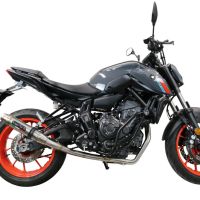 Pot echappement compatible avec Yamaha Mt-07 2014-2016, Deeptone Inox, Pot echappement racing, ligne complet, fourni avec collecteur spécifique, article sans homologation 