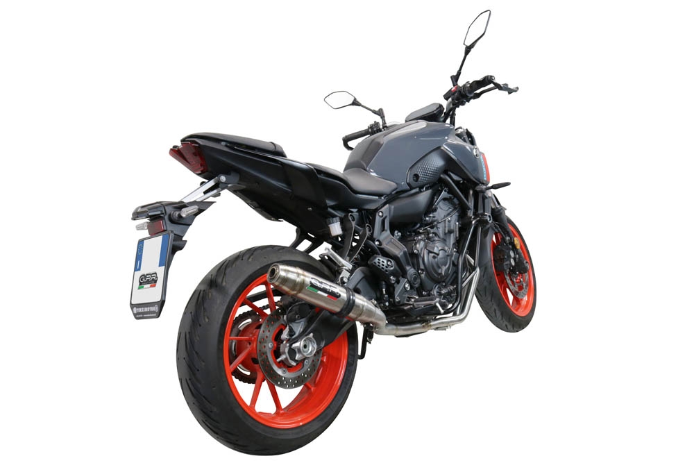 Pot echappement compatible avec Yamaha Mt-07 2014-2016, Deeptone Inox, Pot echappement racing, ligne complet, fourni avec collecteur spécifique, article sans homologation 