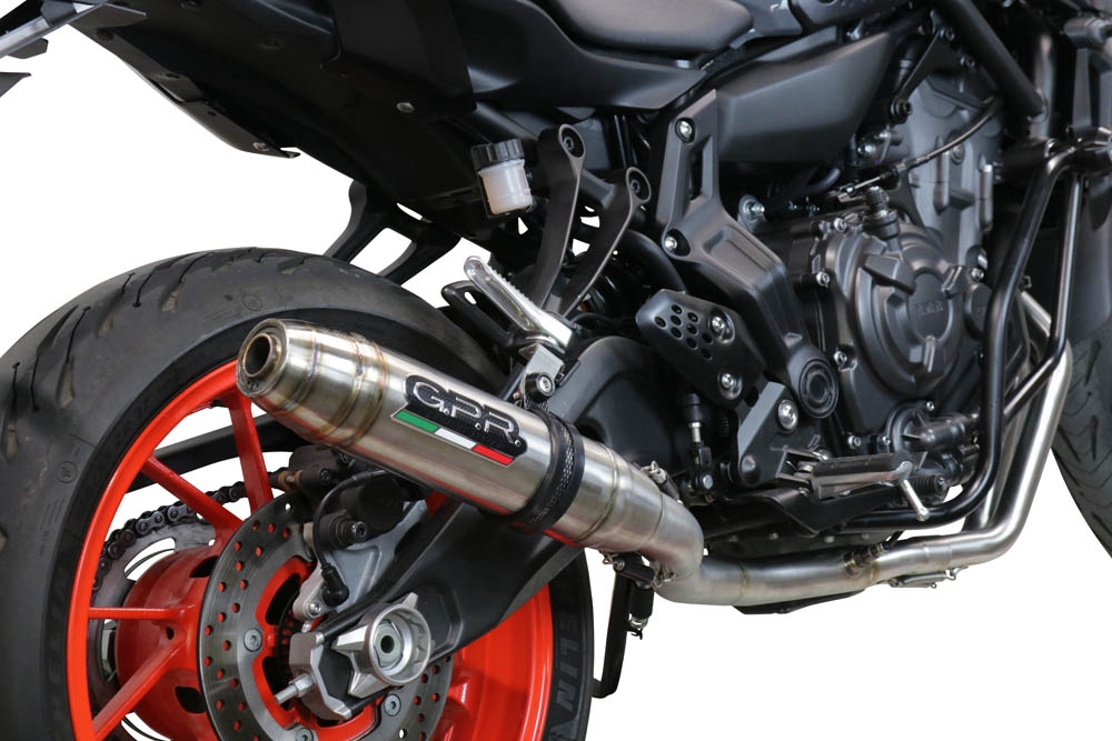 Pot echappement compatible avec Yamaha Mt-07 2014-2016, Deeptone Inox, Pot echappement racing, ligne complet, fourni avec collecteur spécifique, article sans homologation 