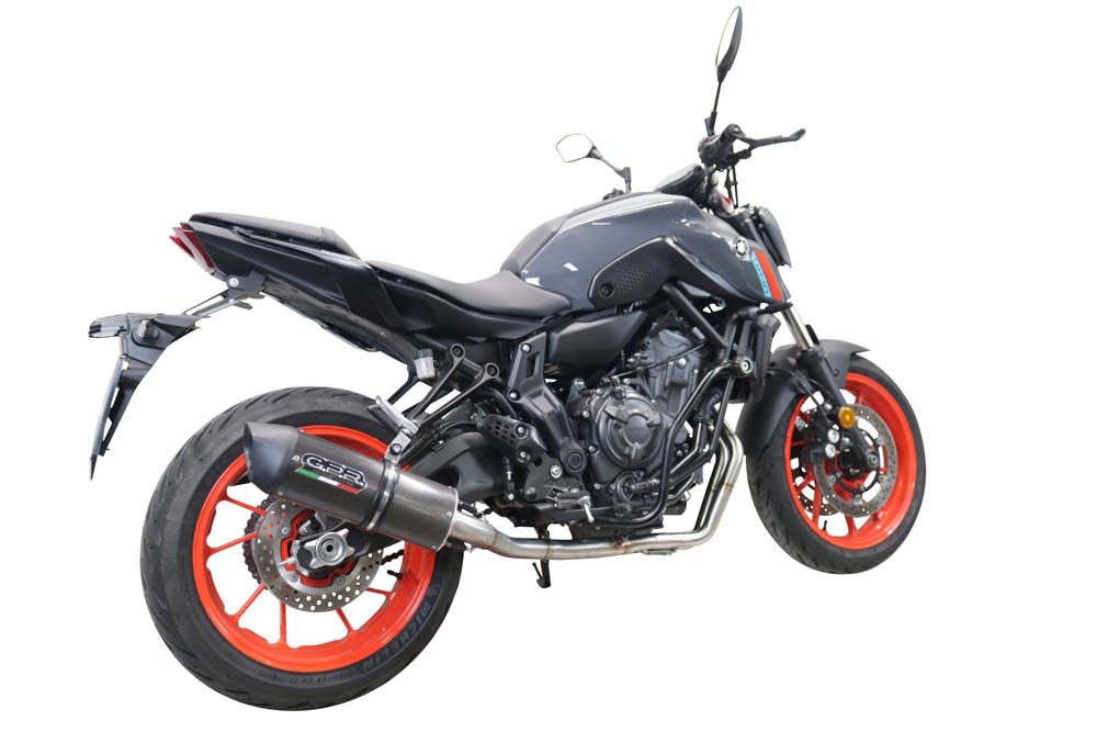 GPR exhaust compatible with  Yamaha FZ-7 MT07 2021-2024, Furore Evo4 Poppy, Full system exhaust including removable db killer and catalyst, EPA-compliant 