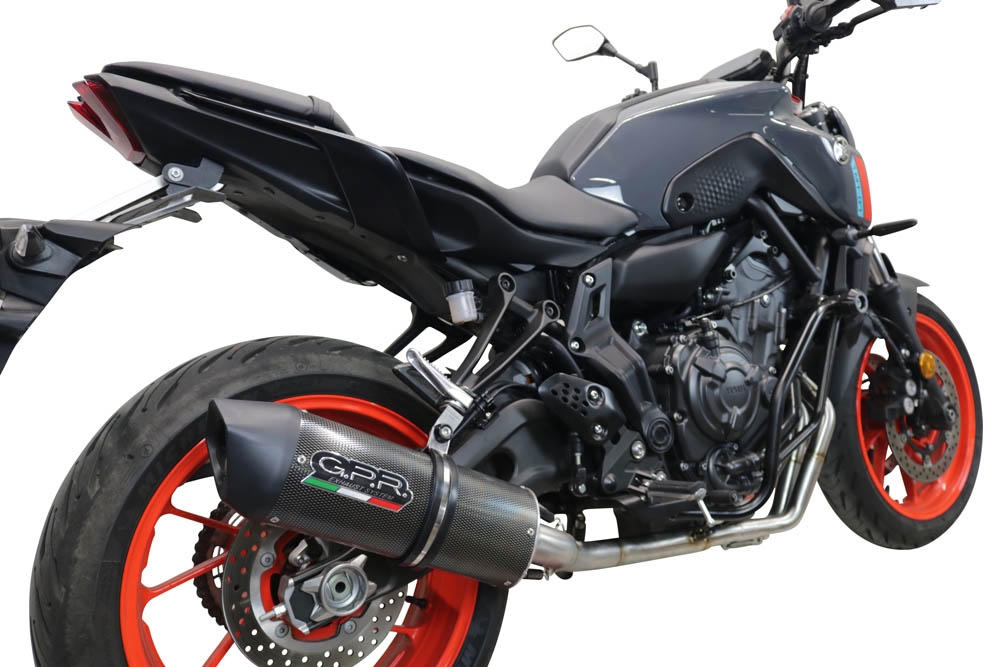 GPR exhaust compatible with  Yamaha FZ-7 MT07 2021-2024, Furore Evo4 Poppy, Full system exhaust including removable db killer and catalyst, EPA-compliant 