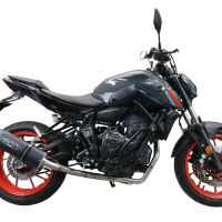 GPR exhaust compatible with  Yamaha FZ-7 MT07 2021-2024, Furore Nero, Full system exhaust, including removable db killer 