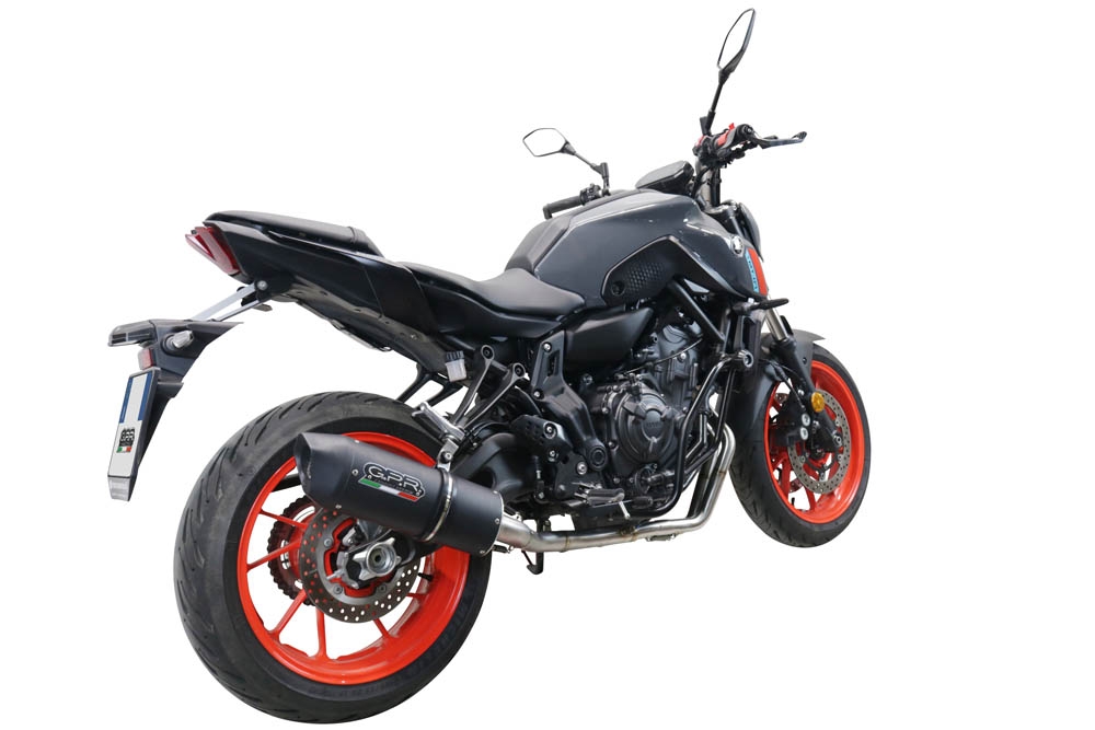 GPR exhaust compatible with  Yamaha FZ-7 MT07 2021-2024, Furore Nero, Full system exhaust, including removable db killer 