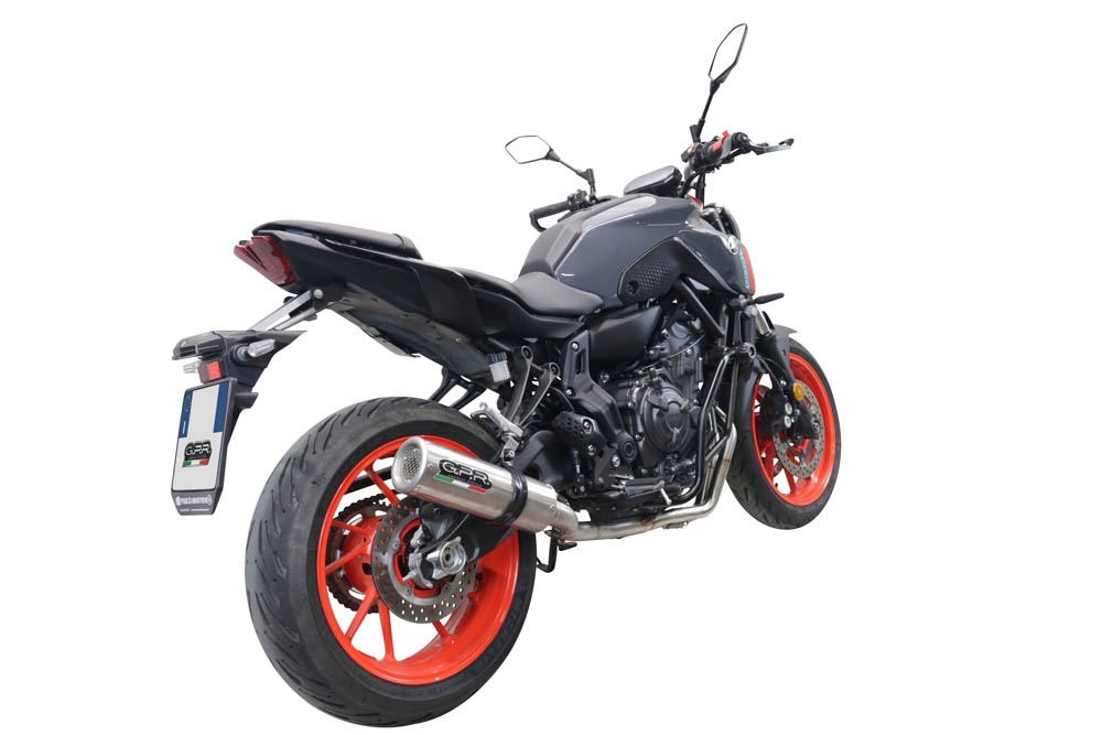 Pot echappement compatible avec Yamaha Mt-07 2021-2024, M3 Inox , Pot échappement complet, non légal pour les pays de l'UE, avec db killer amovible 