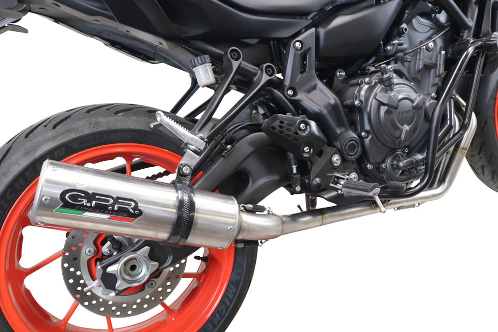 Pot echappement compatible avec Yamaha Mt-07 2021-2024, M3 Inox , Pot échappement complet, non légal pour les pays de l'UE, avec db killer amovible 