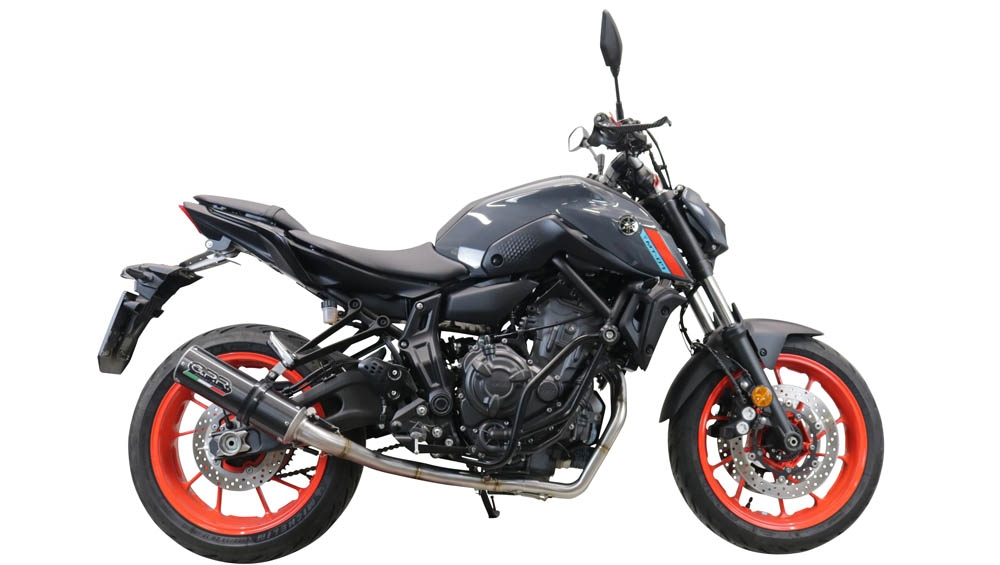 Pot echappement compatible avec Yamaha Mt-07 2021-2024, M3 Poppy , Pot échappement complet, non légal pour les pays de l'UE, avec db killer amovible 