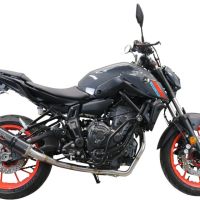 Pot echappement compatible avec Yamaha Mt-07 2021-2024, M3 Poppy , Pot échappement complet, non légal pour les pays de l'UE, avec db killer amovible 