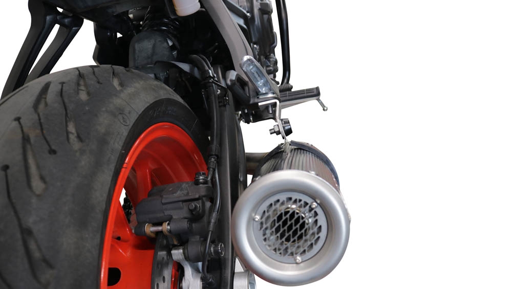 Pot echappement compatible avec Yamaha Mt-07 2021-2024, M3 Poppy , Pot échappement complet, non légal pour les pays de l'UE, avec db killer amovible 