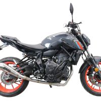 Pot echappement compatible avec Yamaha Mt-07 2021-2024, Powercone Evo, Pot échappement complet, non légal pour les pays de l'UE, avec db killer amovible 