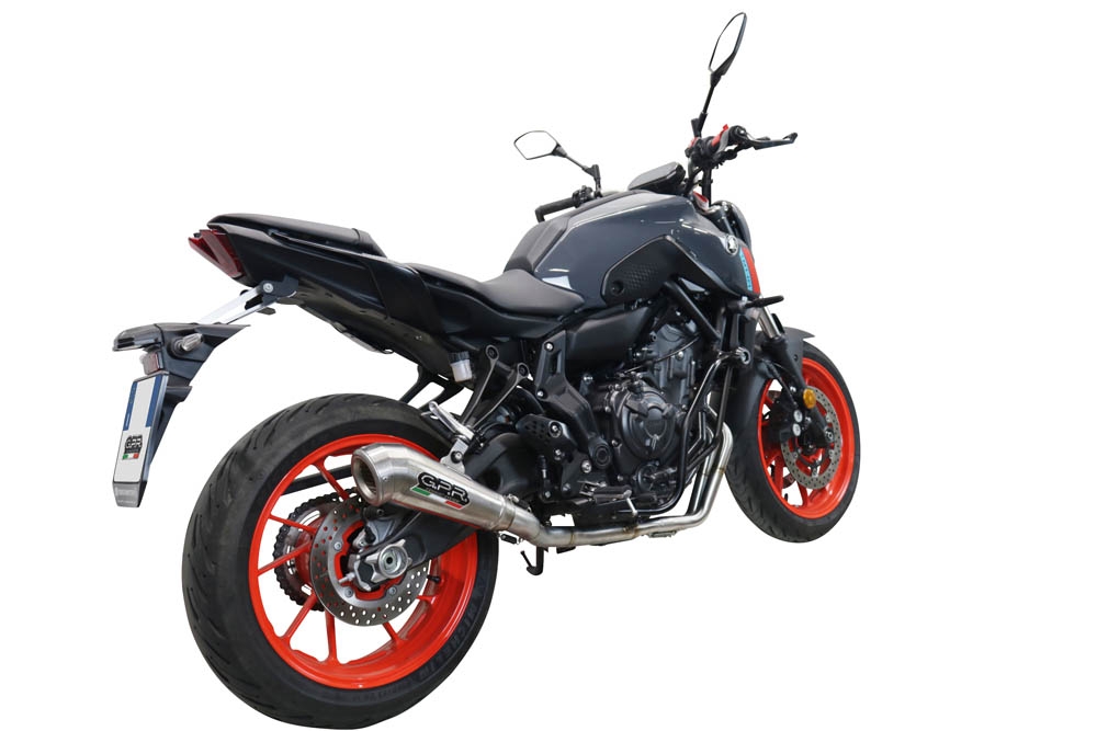 Pot echappement compatible avec Yamaha Mt-07 2021-2024, Powercone Evo, Pot échappement complet, non légal pour les pays de l'UE, avec db killer amovible 