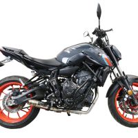 Pot echappement compatible avec Yamaha Mt-07 2021-2024, Deeptone Inox, Pot échappement complet, non légal pour les pays de l'UE, avec db killer amovible 