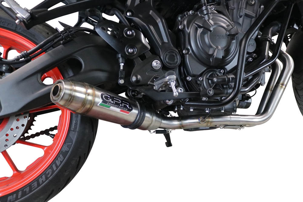 Pot echappement compatible avec Yamaha Mt-07 2021-2024, Deeptone Inox, Pot échappement complet, non légal pour les pays de l'UE, avec db killer amovible 