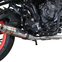 Pot echappement compatible avec Yamaha Mt-07 2021-2024, Deeptone Inox, Pot échappement complet, non légal pour les pays de l'UE, avec db killer amovible 