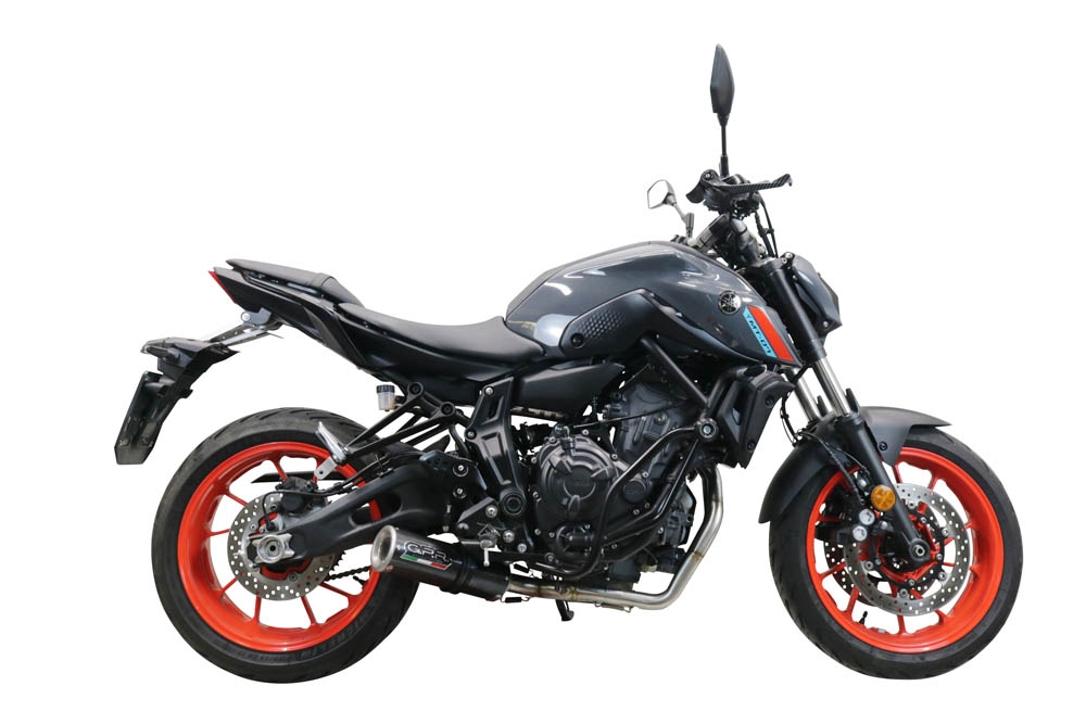 Pot echappement compatible avec Yamaha Mt-07 2021-2024, M3 Poppy , Pot échappement complet, non légal pour les pays de l'UE, avec db killer amovible 