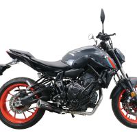 Pot echappement compatible avec Yamaha Mt-07 2021-2024, M3 Poppy , Pot échappement complet, non légal pour les pays de l'UE, avec db killer amovible 
