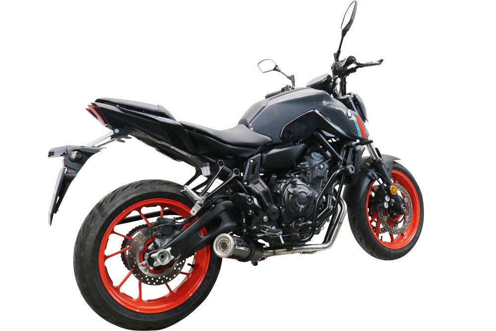 Pot echappement compatible avec Yamaha Mt-07 2021-2024, M3 Poppy , Pot échappement complet, non légal pour les pays de l'UE, avec db killer amovible 