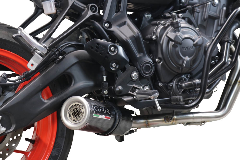 Pot echappement compatible avec Yamaha Mt-07 2021-2024, M3 Poppy , Pot échappement complet, non légal pour les pays de l'UE, avec db killer amovible 